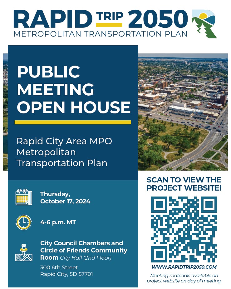 RapidTRIP 2050 Metropolitan Transportation Plan public meeting announcement